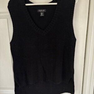 Oversized Black Sweater Vest